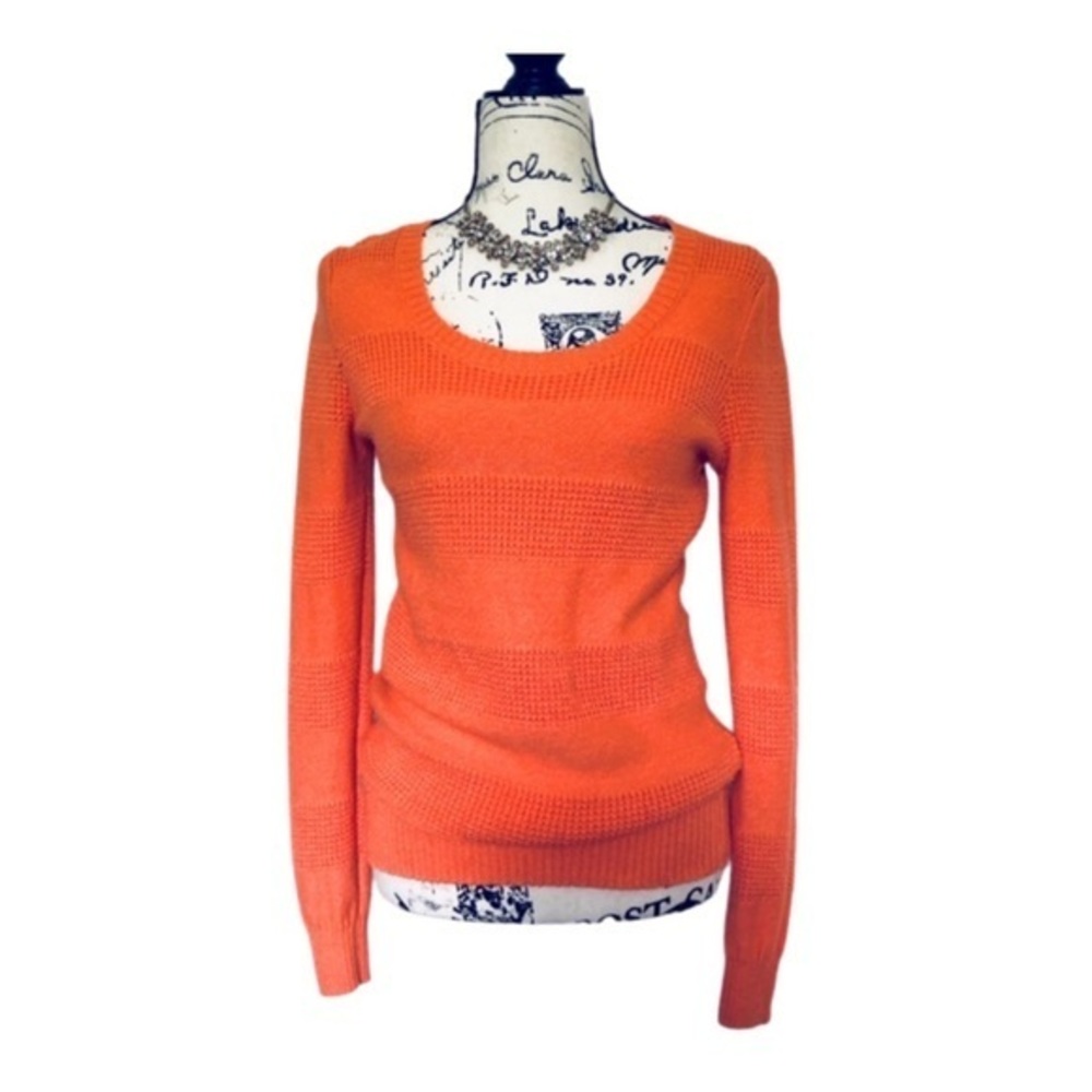 Orange Knit Fall Sweater